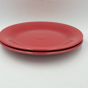 Fiestaware Red 9" Dinner Plate Original Homer Laughlin Set 2